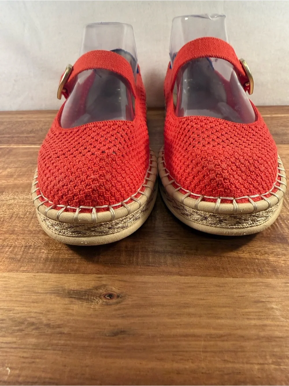 Rothy's Mary Jane Flat with Espadrille Style Sole Red Size 8.5